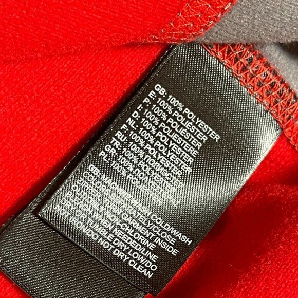 North Face Red Partial Zip Red Gray Pull Over - Picture 8 of 9